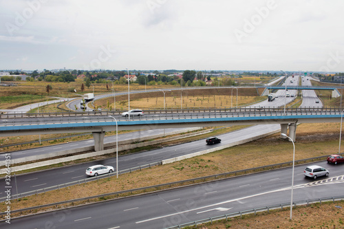 Photo of skyway from window view inside office