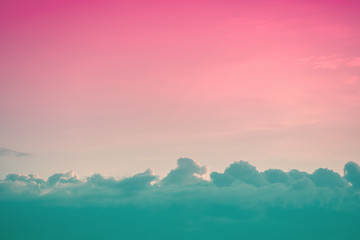 Colorful cloudy sky at sunset. Gradient color. Sky texture. Abstract nature background