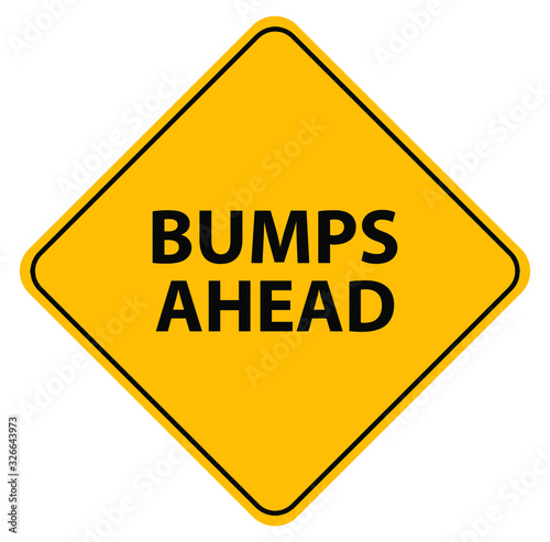 bumps ahead sign on white background