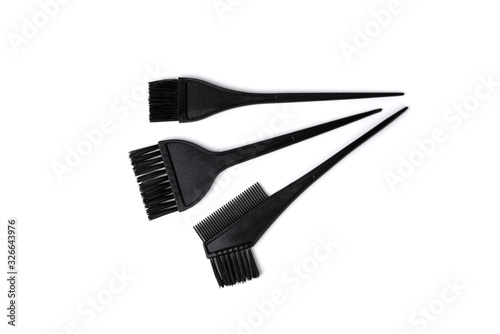 Brush for hair coloring. Hairdresser tool.