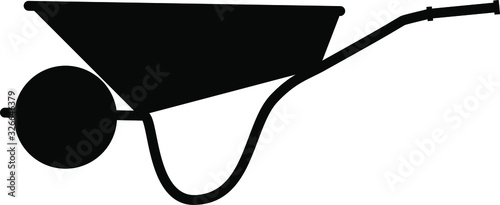 Fotografija wheelbarrow icon, black isolated silhouette