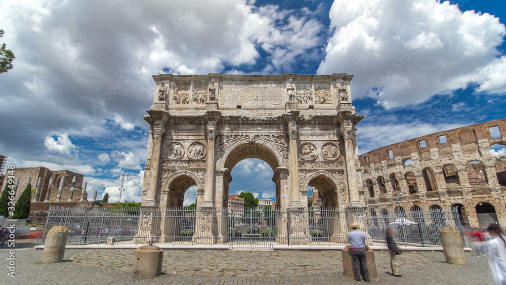 Arch of Constantine timelapse , Rome, Italy.
