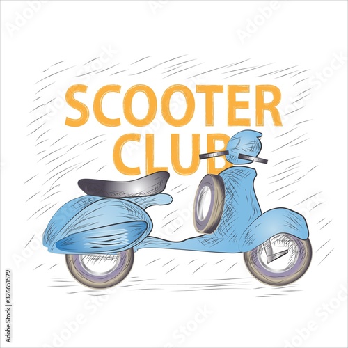 Scooter Motor Cycle Club Sign and Logo Concept