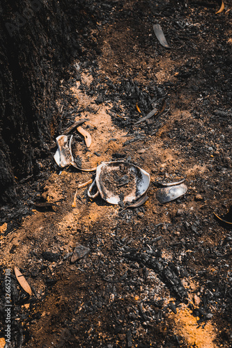 Australian Bush Fire smashed tea cup