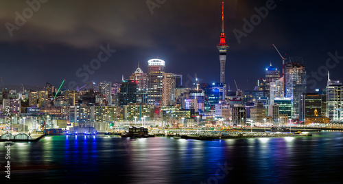 Auckland city skyline at night