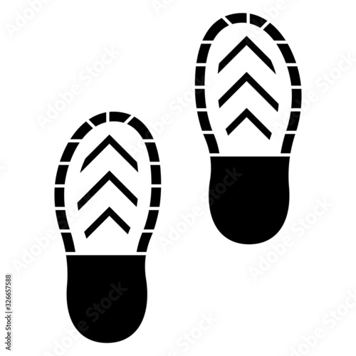 Criminal investigators and forensic Footprints Concept, Human Shoes Impression on White Background, Suspect Footstep Vector Icon design