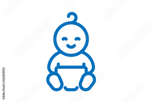 modern baby icon vector isolate  blue version