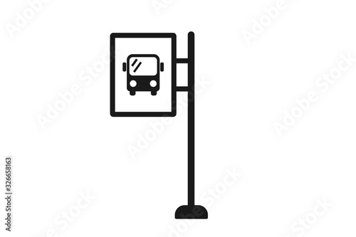 Bus stop icon vector 