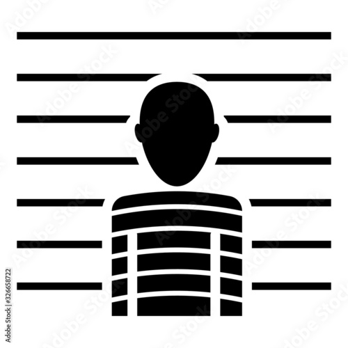 Young balded man arrested and standing for police photo Concept, Mugshot of criminal on white backgorund,