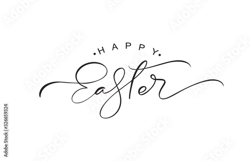 Happy Easter vintage vector calligraphy text. Hand drawn lettering poster for Easter. Modern Handwritten brush type isolated on white background