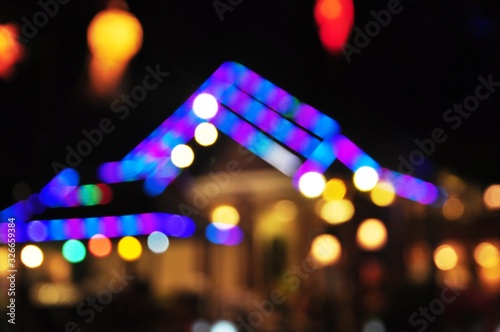 Blurred images and beautiful bokeh of light