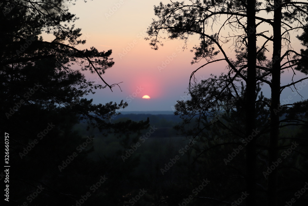 sun at sunset, summer landscape, use as background sun at sunset, summer landscape, use as background