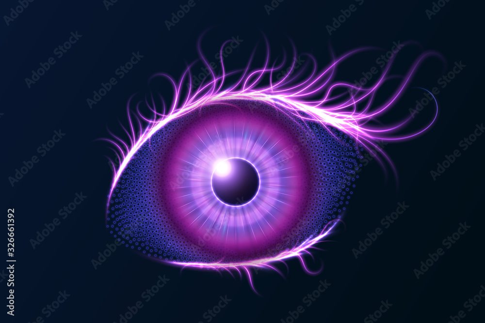 Glowing magic eye, vector illustration. Glowing magic eye, vector illustration.