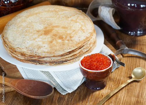 pancakes with caviar