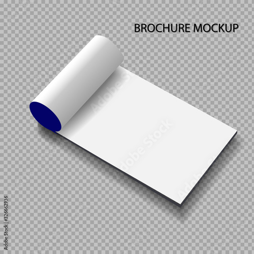 Brochure with a folded sheet. Mocap. Isolated vector object on a transparent background.