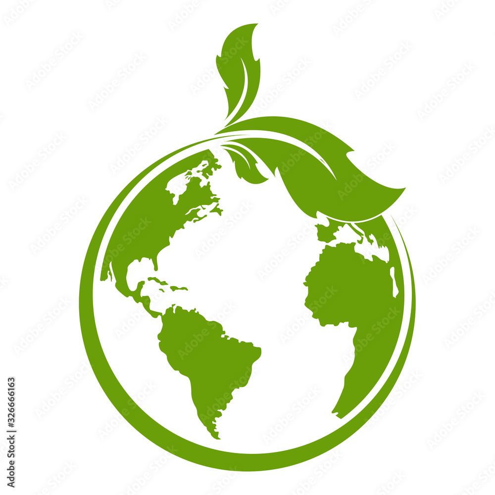 Green earth ,Green leaf art. Ecology concept. white background Green earth ,Green leaf art. Ecology concept. white background