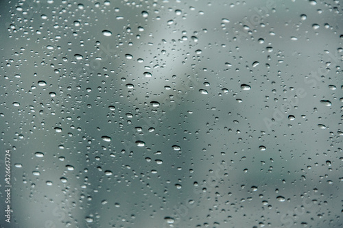 Close view at glass with drops of water on it