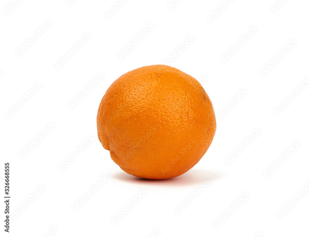 round ripe orange in peel isolated on a white background round ripe orange in peel isolated on a white background
