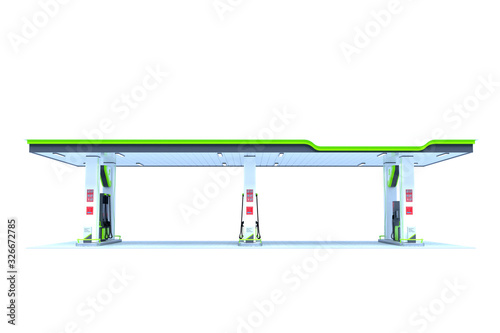 gas station canopy lime green 