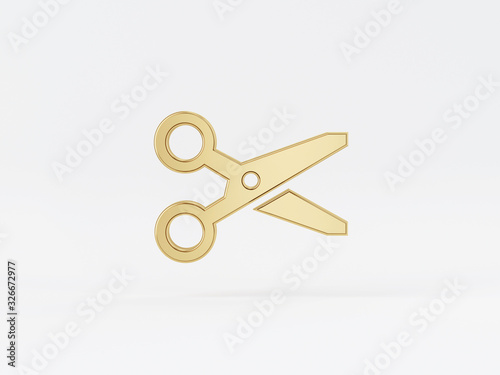 Golden metal 3d icon object isolated in white background. 3d rendering - illustration.