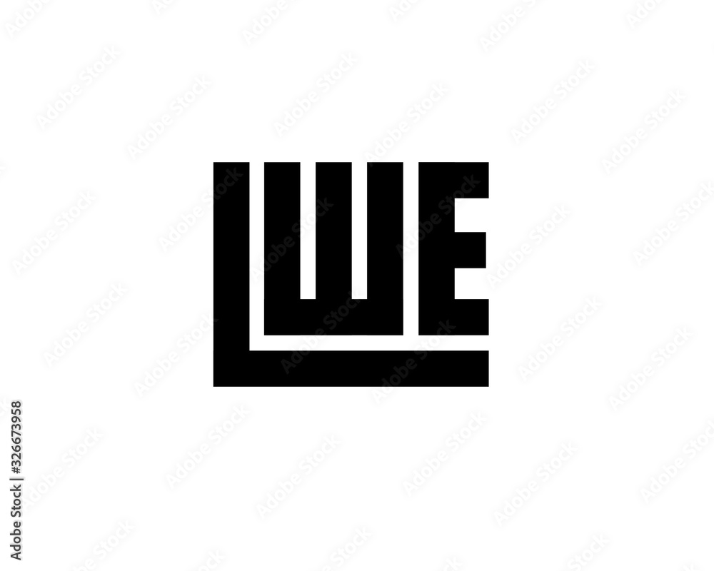 square monogram anagram lettermark logo of letter l w e square monogram anagram lettermark logo of letter l w e