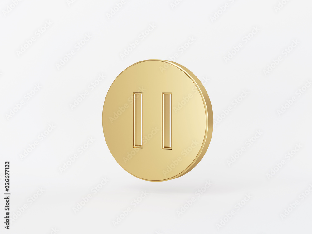 Golden metal 3d icon object isolated in white background. 3d rendering - illustration. Golden metal 3d icon object isolated in white background. 3d rendering - illustration.