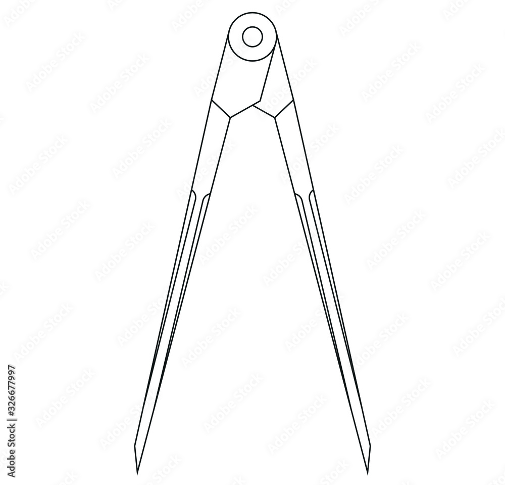 Ancient compass measuring instrument. Drawing by hand. Element of decorating an old geographical map. Ancient compass measuring instrument. Drawing by hand. Element of decorating an old geographical map.