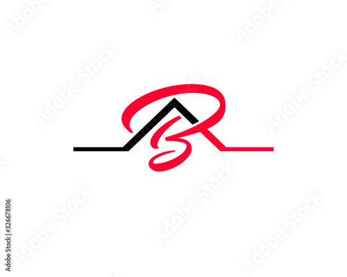monogram anagram lettermark logo of letter A B as house roof real estate agency