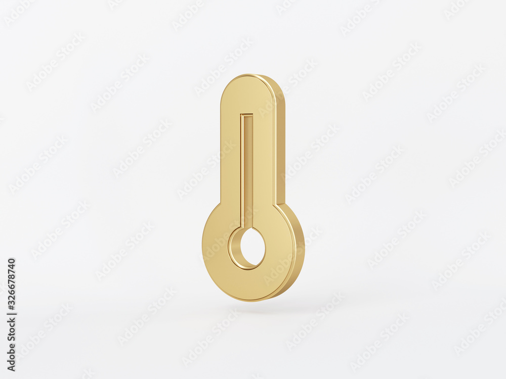 Golden metal 3d icon object isolated in white background. 3d rendering - illustration.