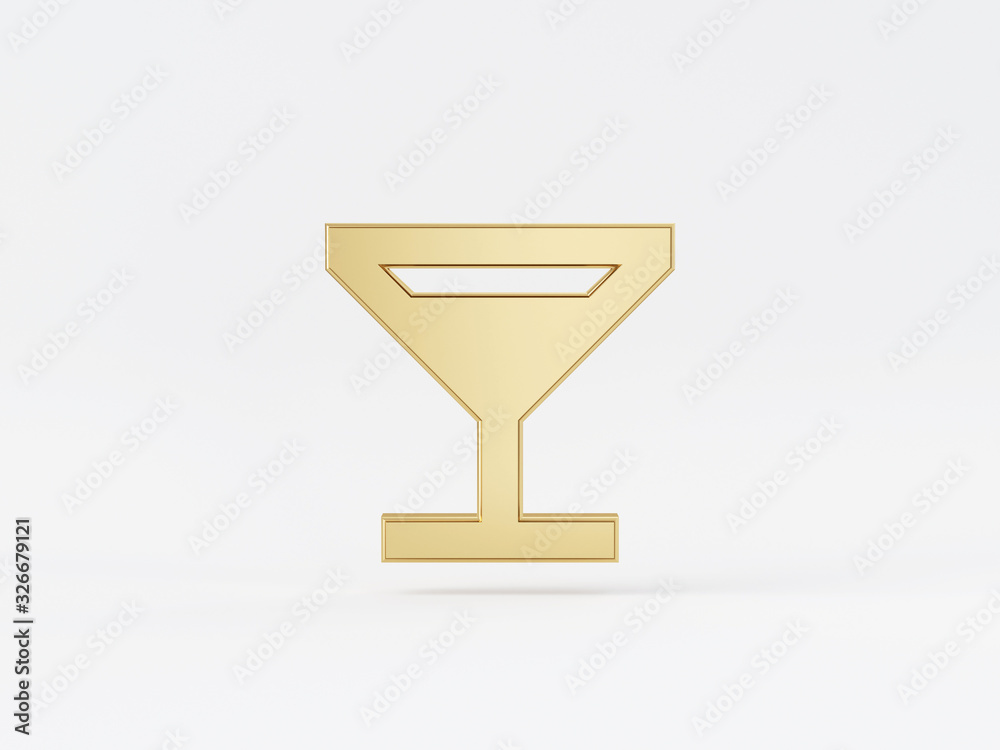 Golden metal 3d icon object isolated in white background. 3d rendering - illustration. Golden metal 3d icon object isolated in white background. 3d rendering - illustration.