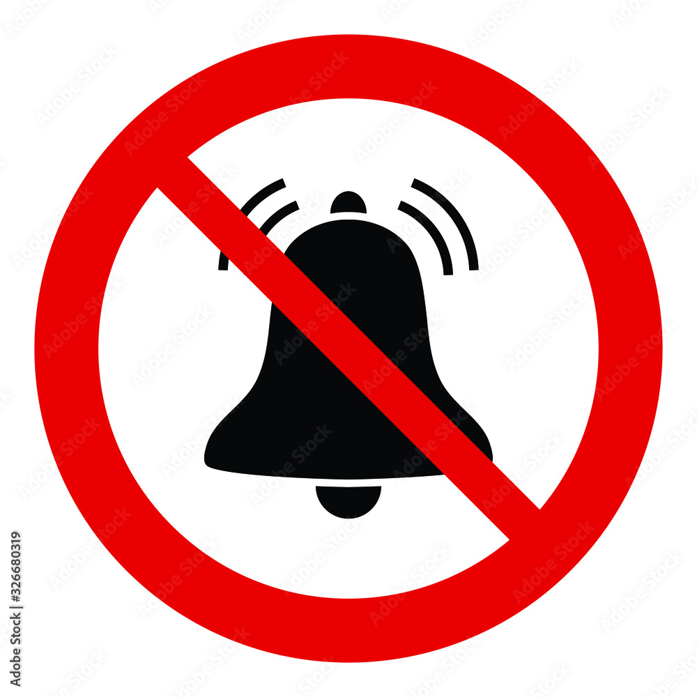 No sound, no bell icon Forbidding sign. no noise icon. no sign. No sound, no bell icon Forbidding sign. no noise icon. no sign.