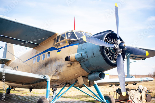Ukrainian plane for skydiving. aircraft in need of repair