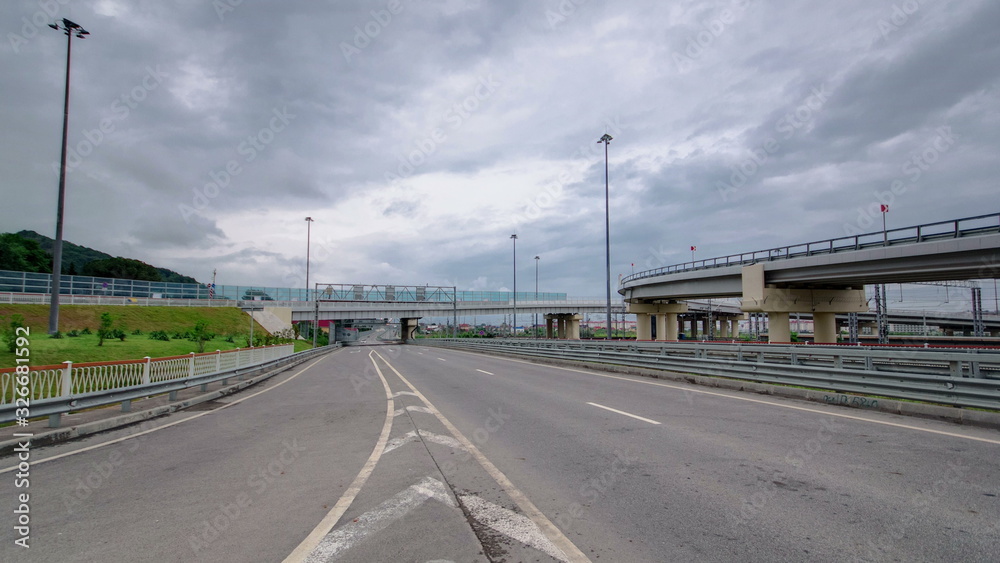 Traffic on Road M-27 timelapse  Sochi Adler, Russia