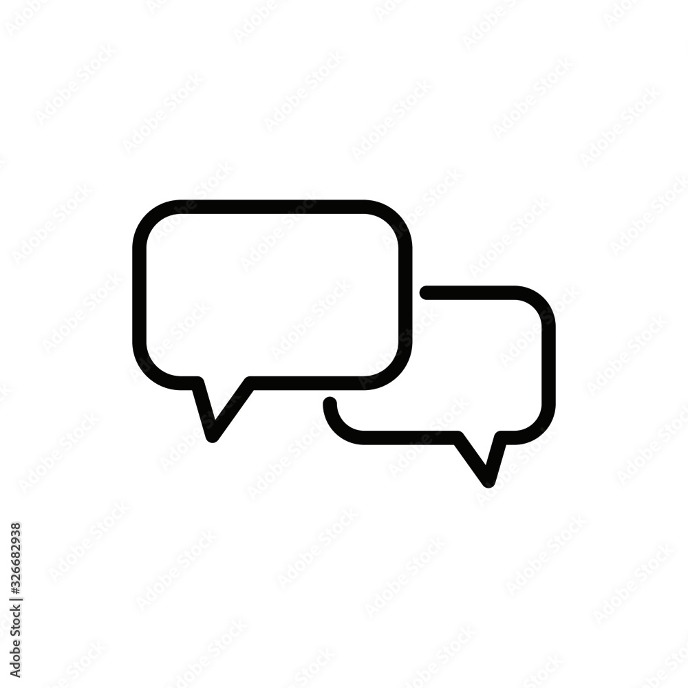 Speech bubble chat line icon. Talk blank empty speak bubble, cartoon dialog balloon sticker linear design. Vector graphic illustration editable stroke Speech bubble chat line icon. Talk blank empty speak bubble, cartoon dialog balloon sticker linear design. Vector graphic illustration editable stroke