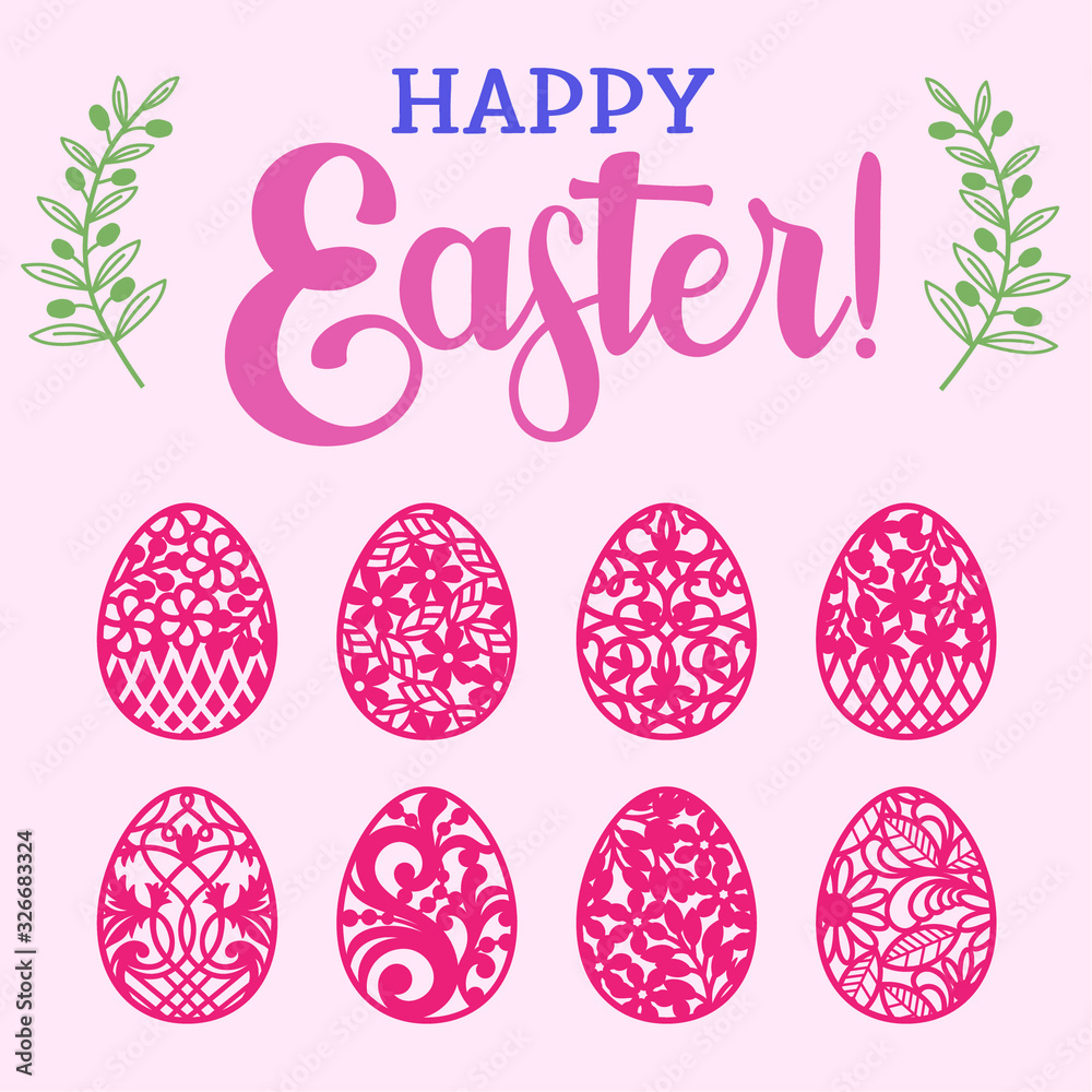 Easter Egg Bundle - Easter Egg Set Cut Files - Happy Easter