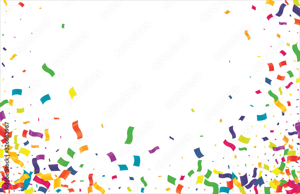 Many Falling Colorful Tiny Confetti Isolated On Transparent Background. Vector Many Falling Colorful Tiny Confetti Isolated On Transparent Background. Vector