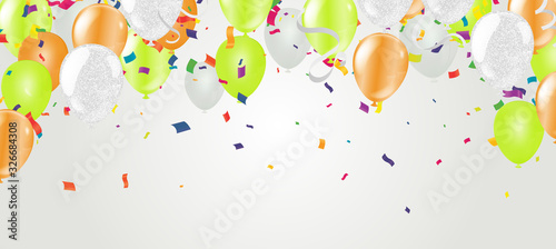 Joyful template with shiny bunch of balloons