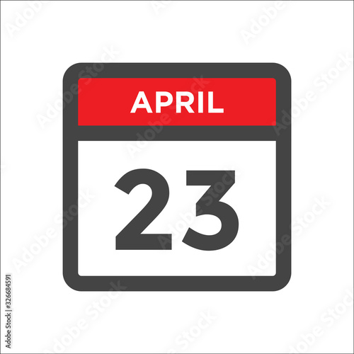 April 23 calendar icon with day of month