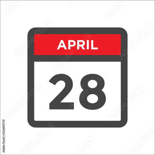 April 28 calendar icon with day of month