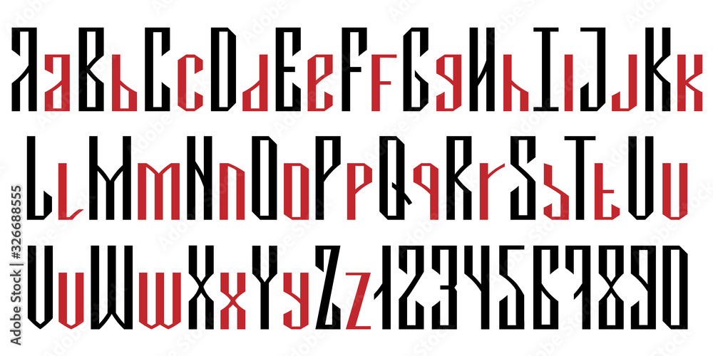 Obraz premium English geometric font cyrillic style
