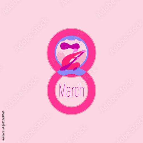 Diseño para el día de la mujer, ocho de marzo.