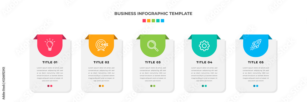 Free Vector  Four squares work process chart template for presentation.