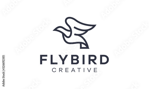 pigeon logo minimalist line elegant logo
