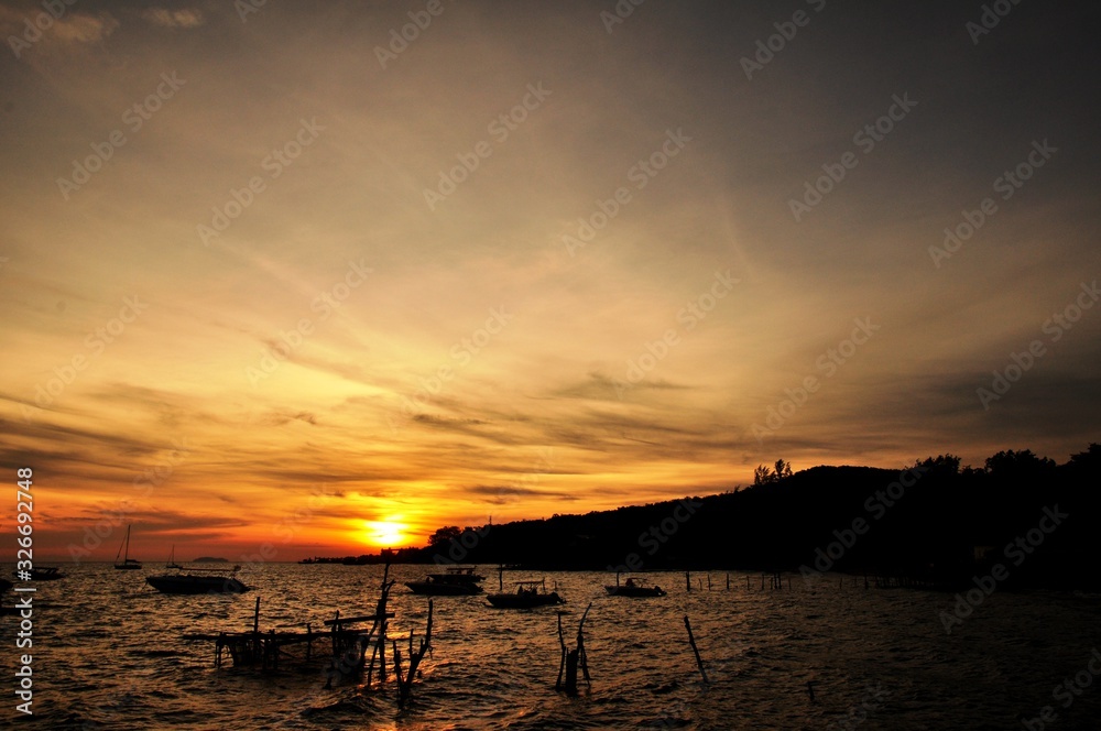 Sunrise view at the sea on Koh Samet Sunrise view at the sea on Koh Samet