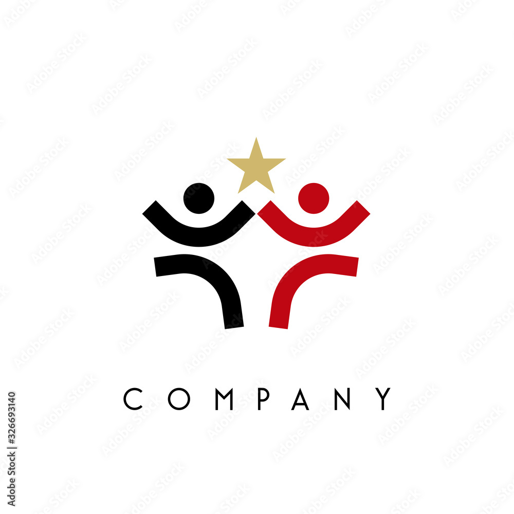 human abstract logo design vector