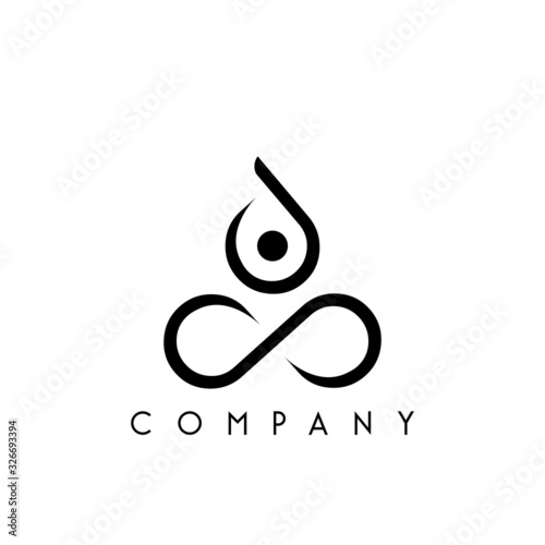 human yoga logo design vector icon