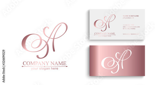 A letter monogram. Elegant luxury logo. Calligraphic style. Corporate identity and personal logo. Vector design.