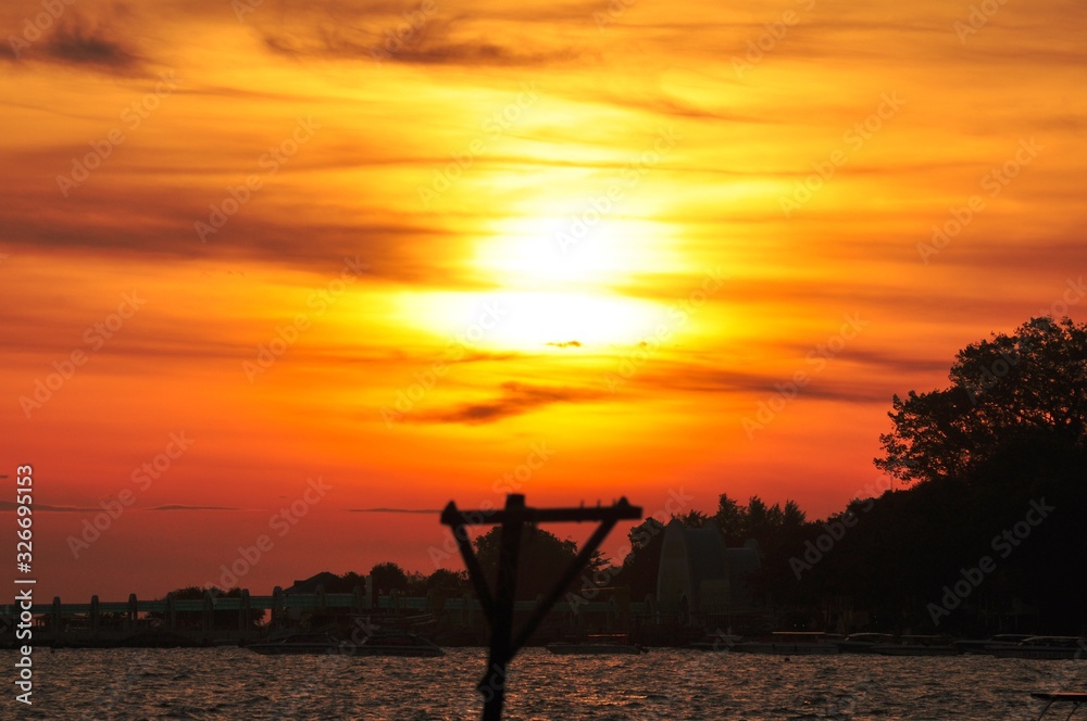 Sunset view at the sea on Koh Samet