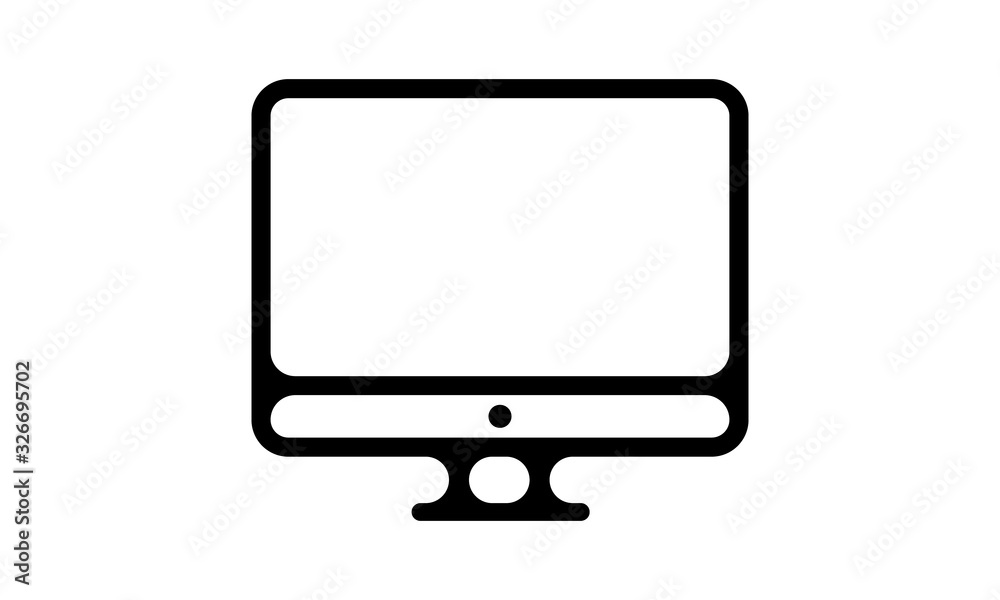 PC monitor. simple flat vector stock illustration. Black color eps 10. isolated on white background PC monitor. simple flat vector stock illustration. Black color eps 10. isolated on white background