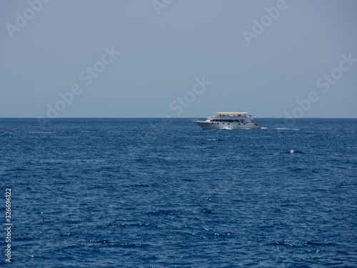 Speed boat in tropical sea.